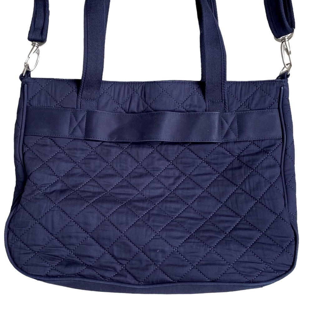 TRAVELON Anti-Theft RFID-Blocking Quilted Shoulder Tote Bag, Navy Blue - Picture 5 of 16